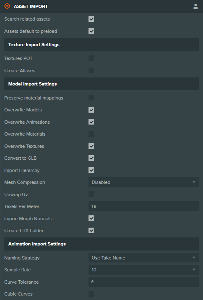 Asset Import Settings