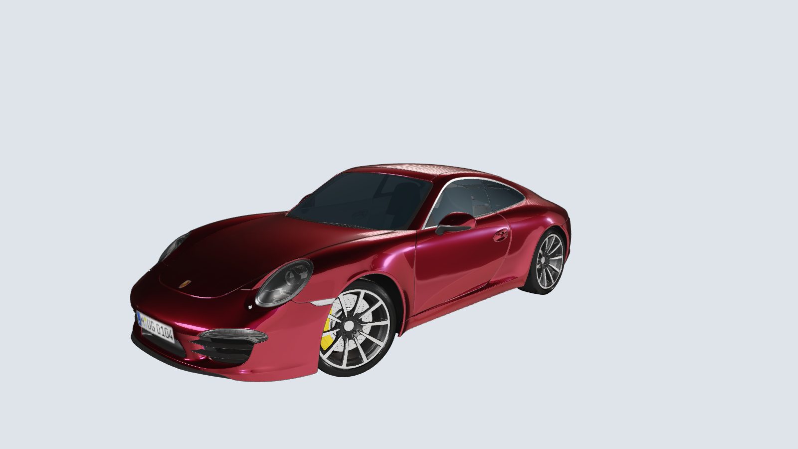 The Porsche repainted in candy red
