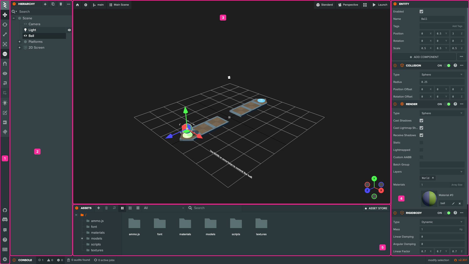 PlayCanvas Editor Interface