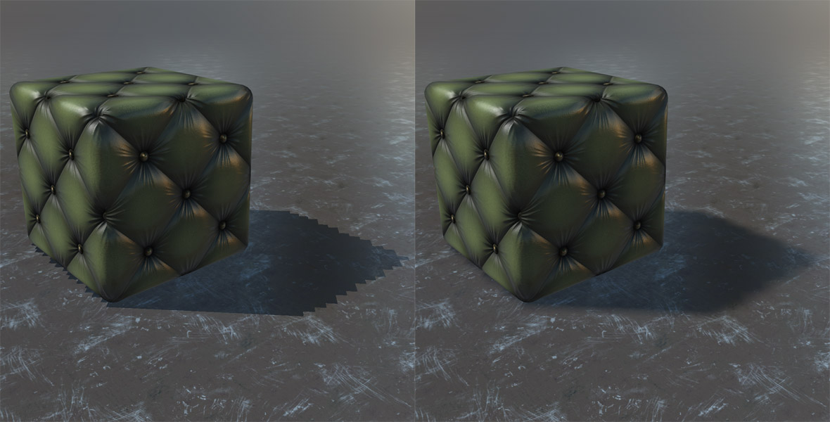 Hard vs soft shadows