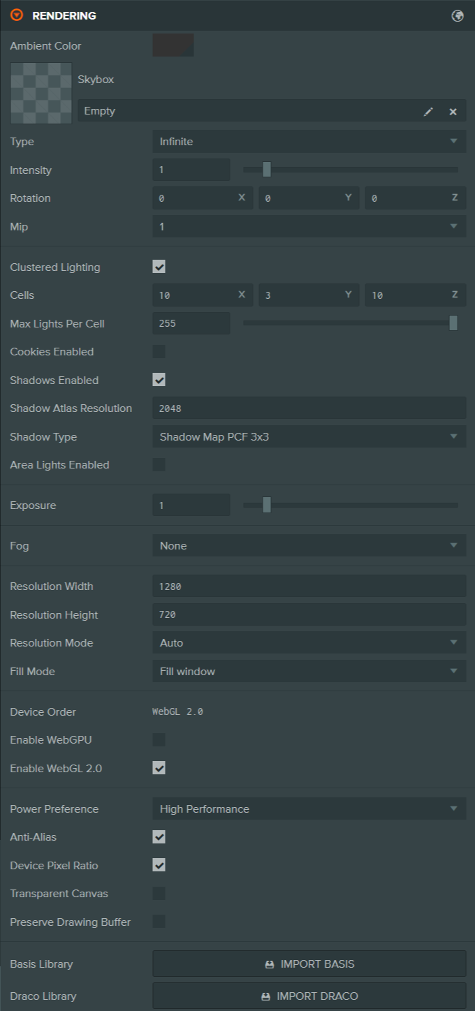 Rendering Settings