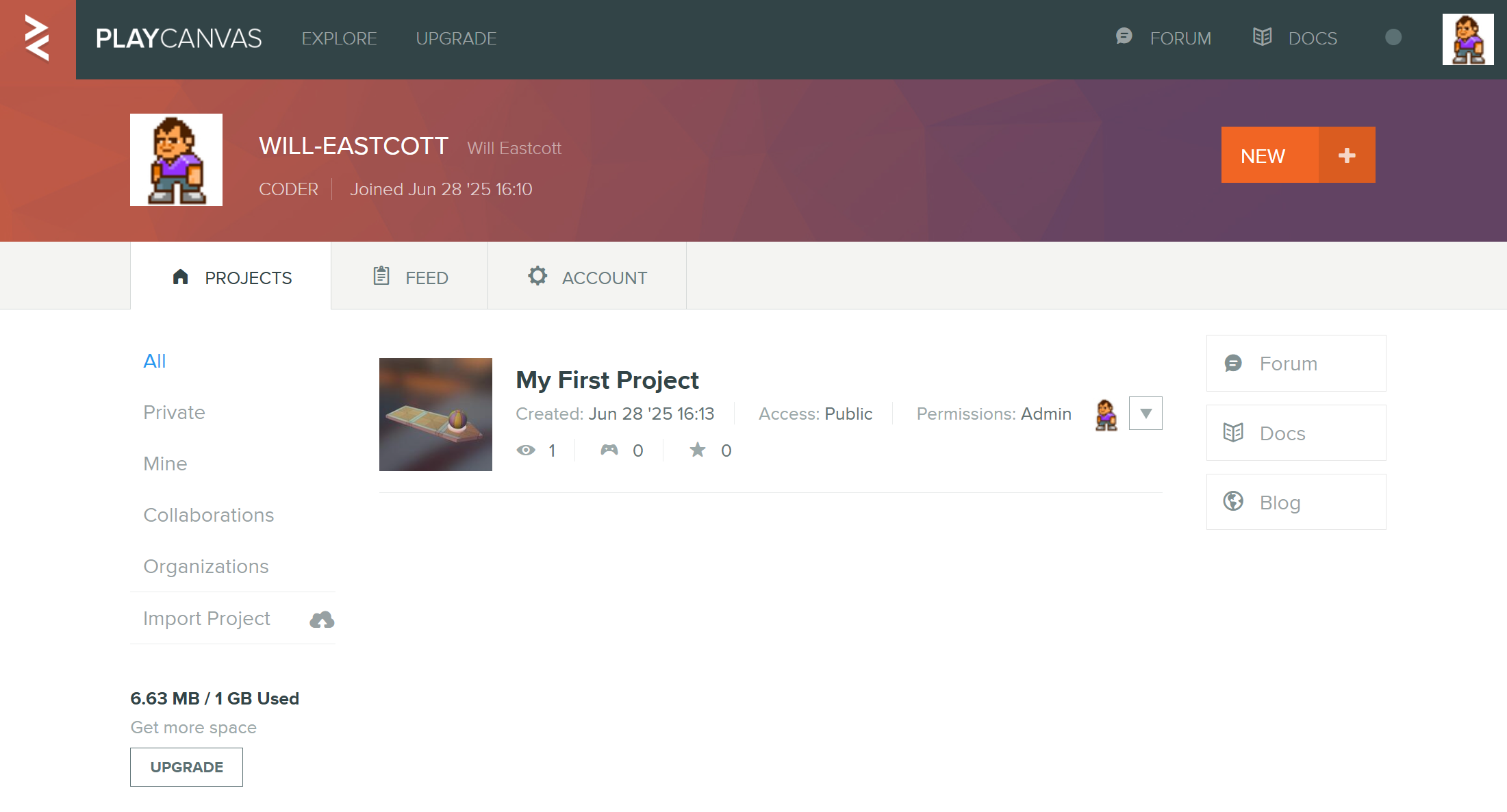 User Home Page