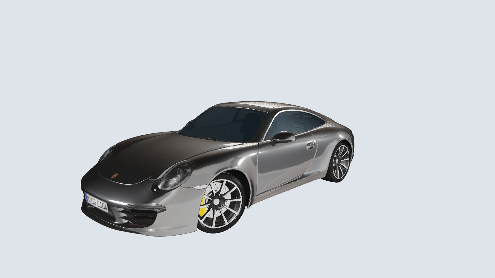 ベイクされた地面プレーンとウォーターマークを取り除いた同じPorsche