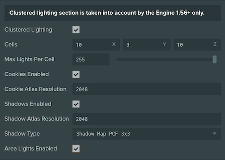 Clustered Lighting Editor UI