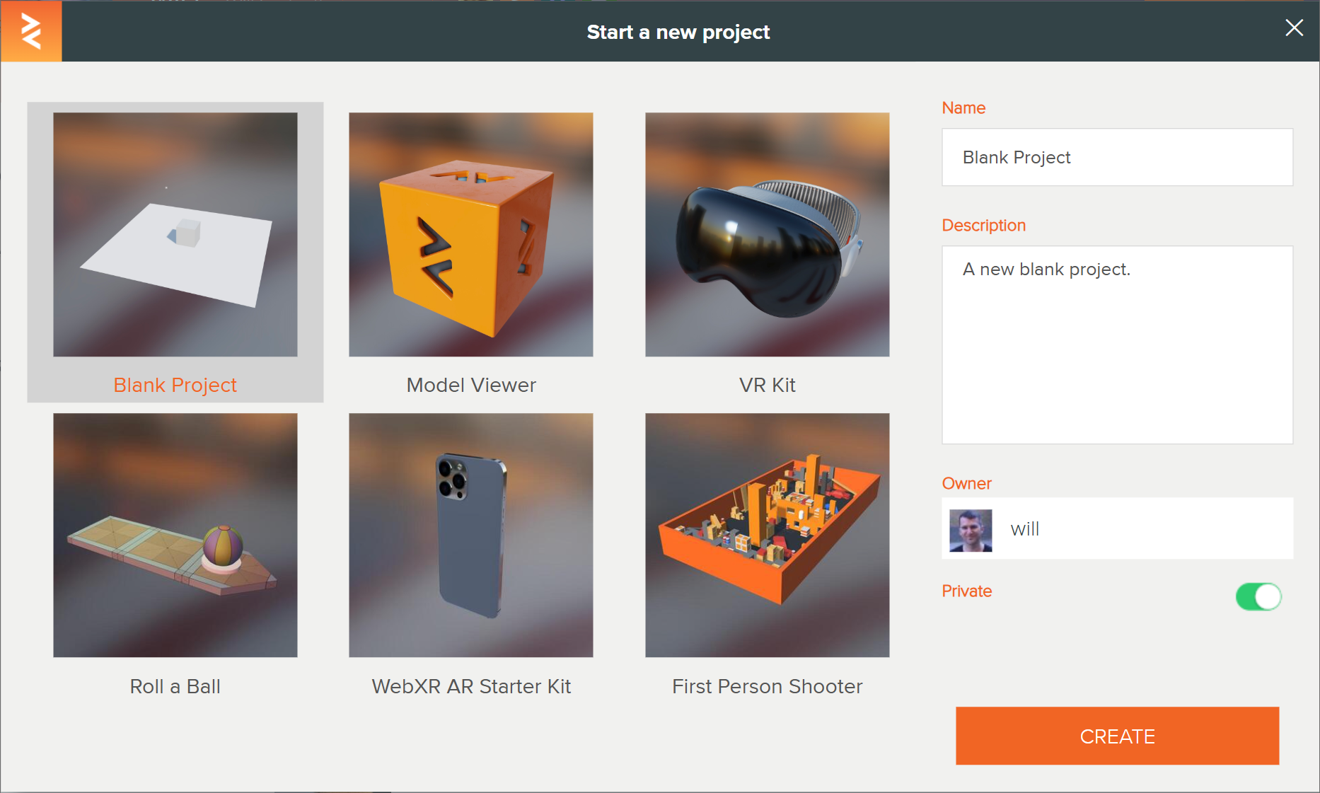 New Project Dialog
